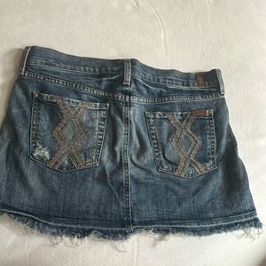 7 for all mankind distressed jean skirt